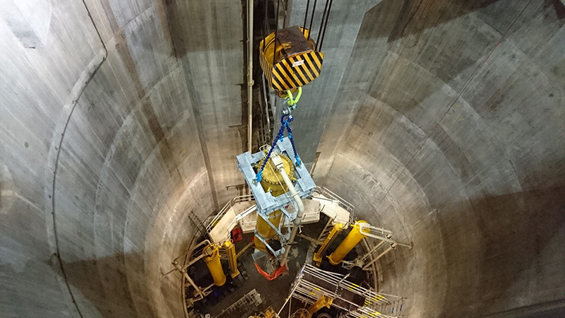 The cylinder was lifted from the floor of a shaft at the sewer pump station.