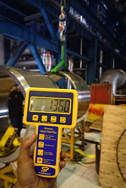 The fabrication cylinder was recorded at 1360kg