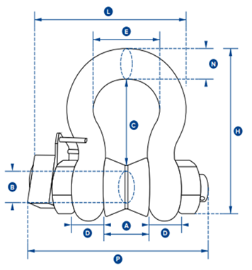 straightpoint loadshackle dimensions